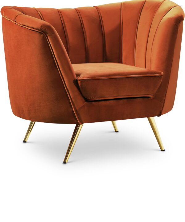 Margo Cognac Velvet Chair - Luxe Home Furnishings (Jersey City, NJ)