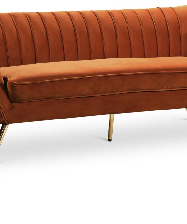 Margo Cognac Velvet Sofa - Luxe Home Furnishings (Jersey City, NJ)