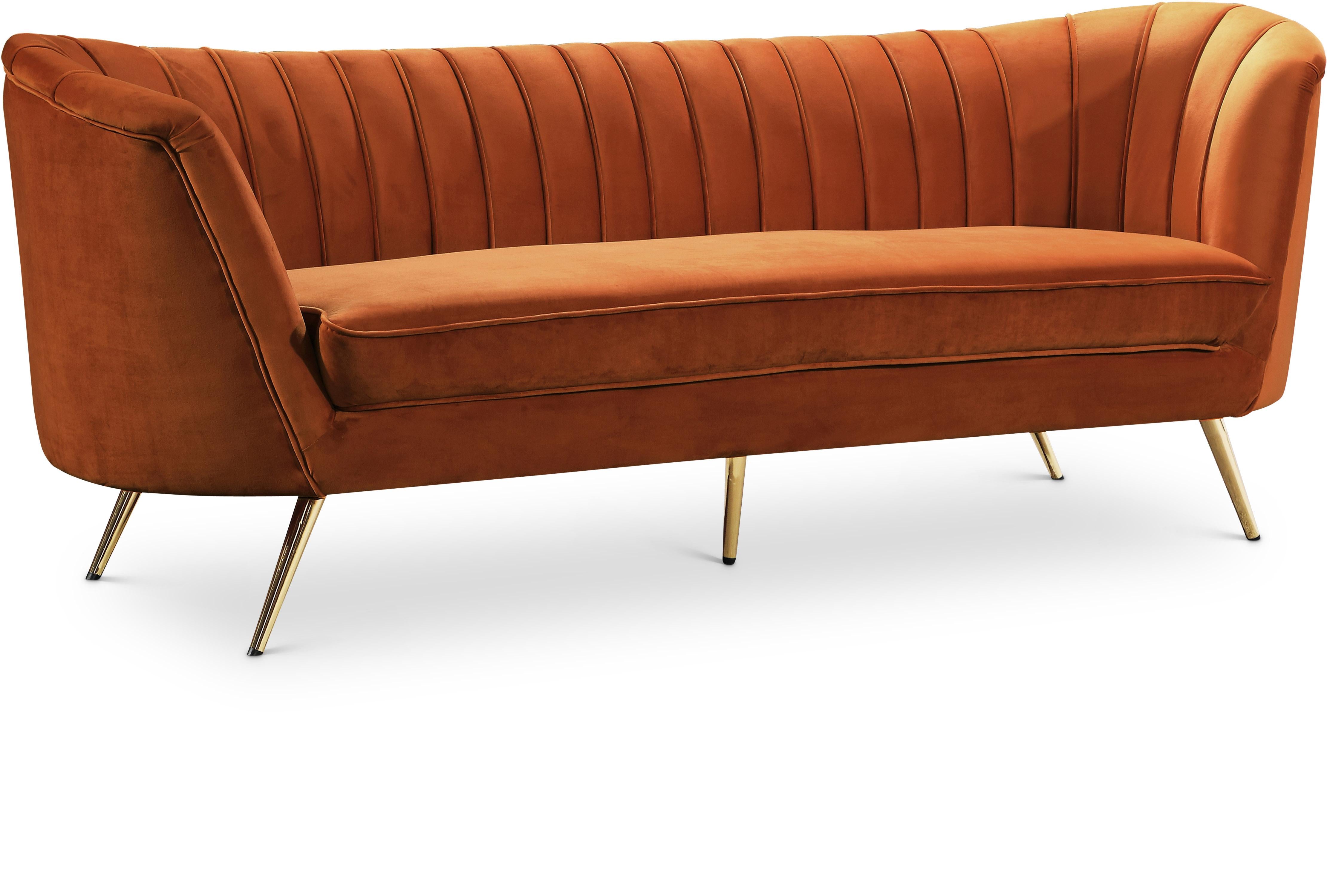 Margo Cognac Velvet Sofa - Luxe Home Furnishings (Jersey City, NJ)