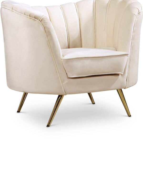 Margo Cream Velvet Chair - Luxe Home Furnishings (Jersey City, NJ)
