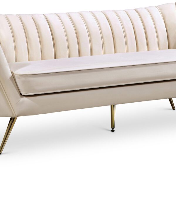 Margo Cream Velvet Sofa - Luxe Home Furnishings (Jersey City, NJ)