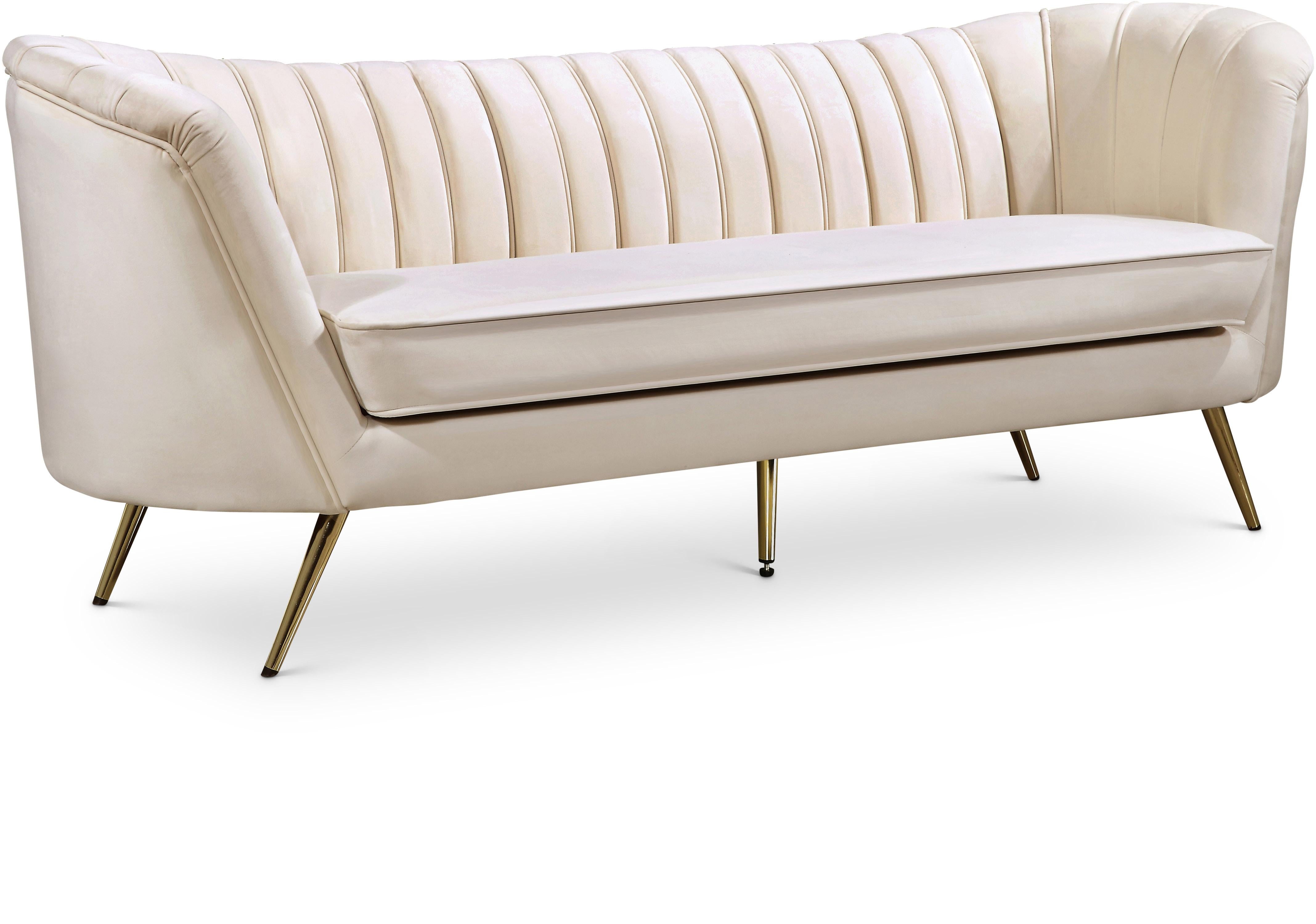 Margo Cream Velvet Sofa - Luxe Home Furnishings (Jersey City, NJ)
