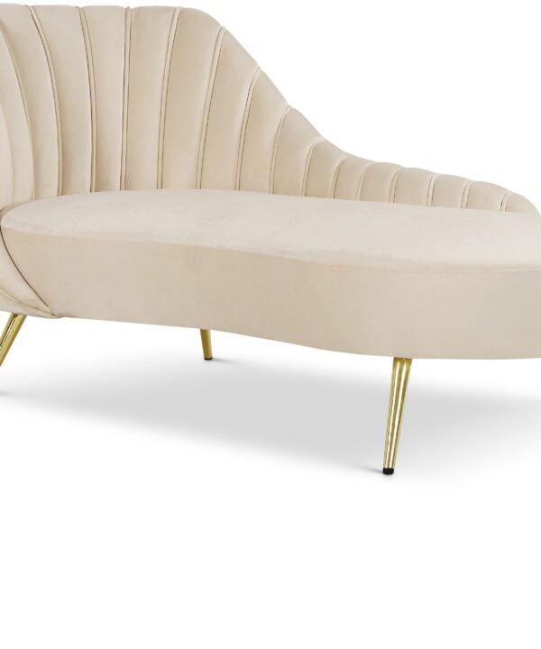 Margo Cream Velvet Chaise - Luxe Home Furnishings (Jersey City, NJ)