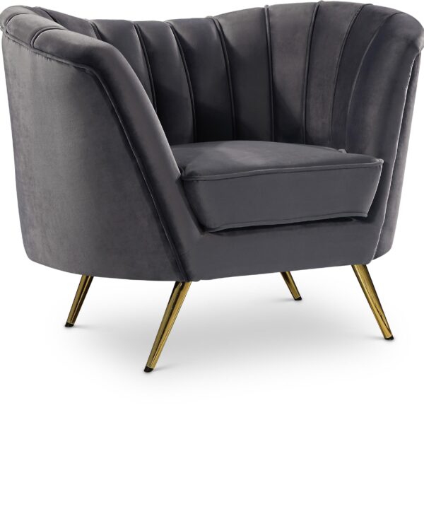 Margo Grey Velvet Chair - Luxe Home Furnishings (Jersey City, NJ)