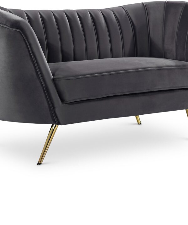 Margo Grey Velvet Loveseat - Luxe Home Furnishings (Jersey City, NJ)