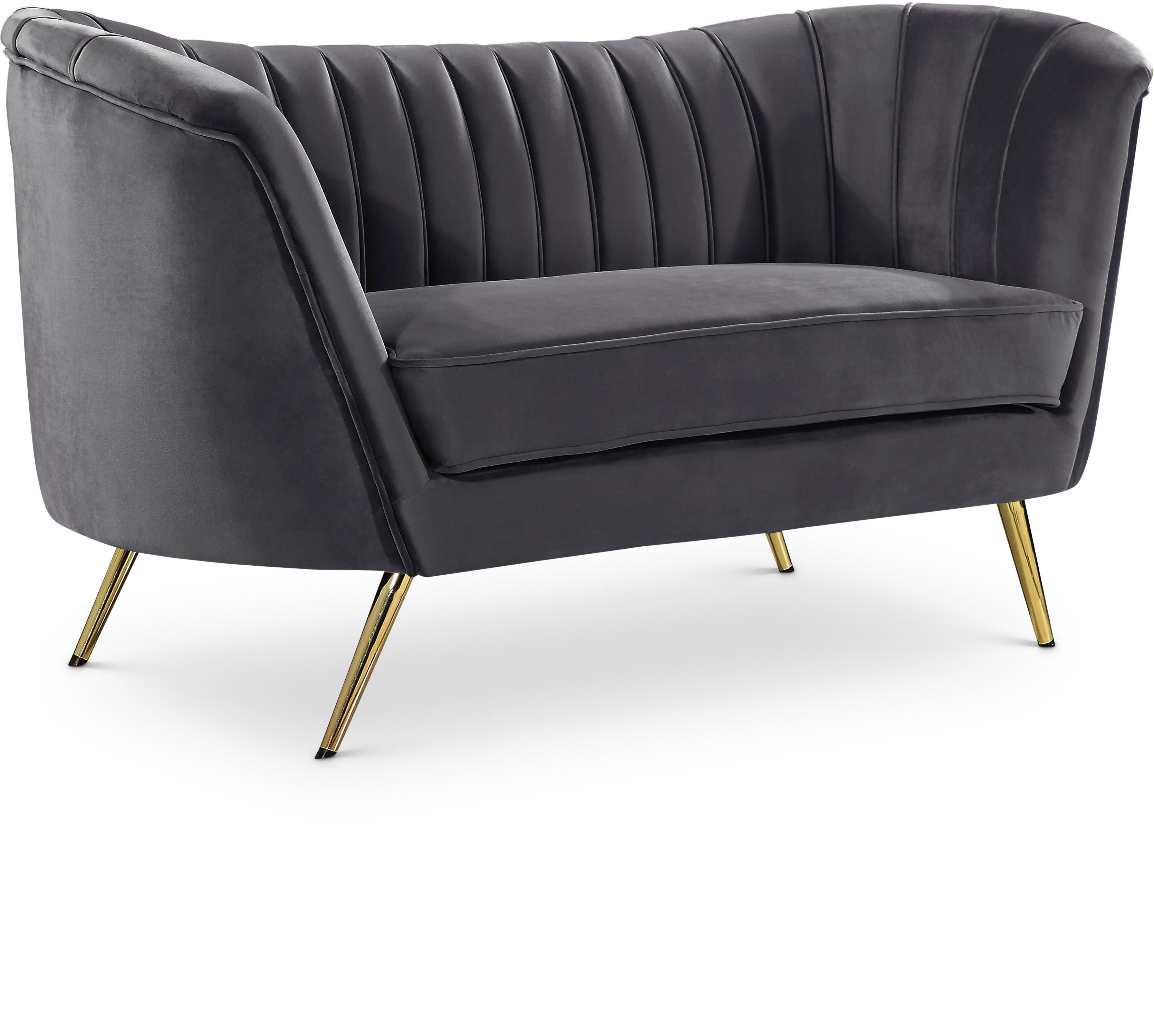 Margo Grey Velvet Loveseat - Luxe Home Furnishings (Jersey City, NJ)