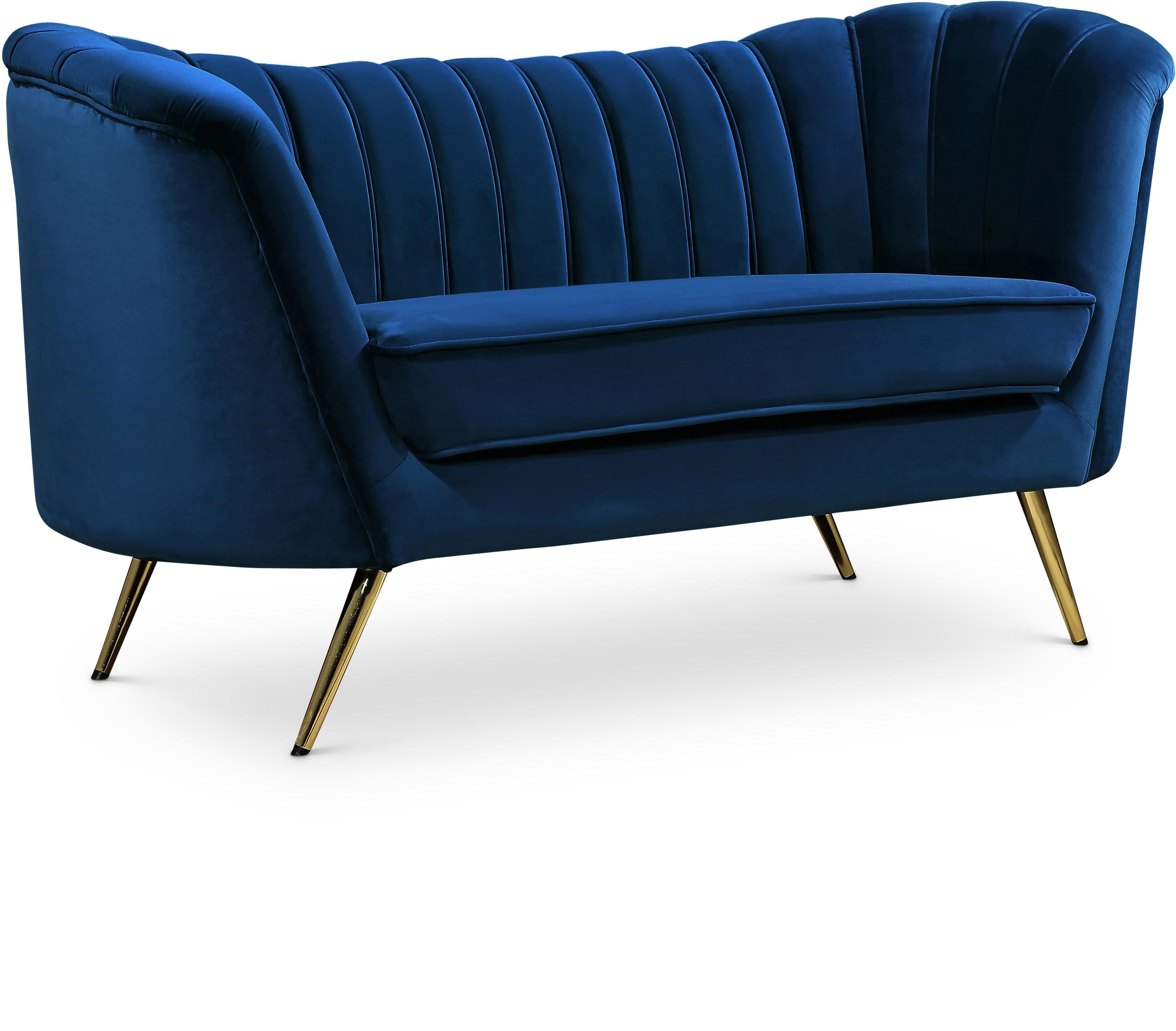 Margo Navy Velvet Loveseat - Luxe Home Furnishings (Jersey City, NJ)