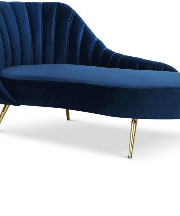 Margo Navy Velvet Chaise - Luxe Home Furnishings (Jersey City, NJ)
