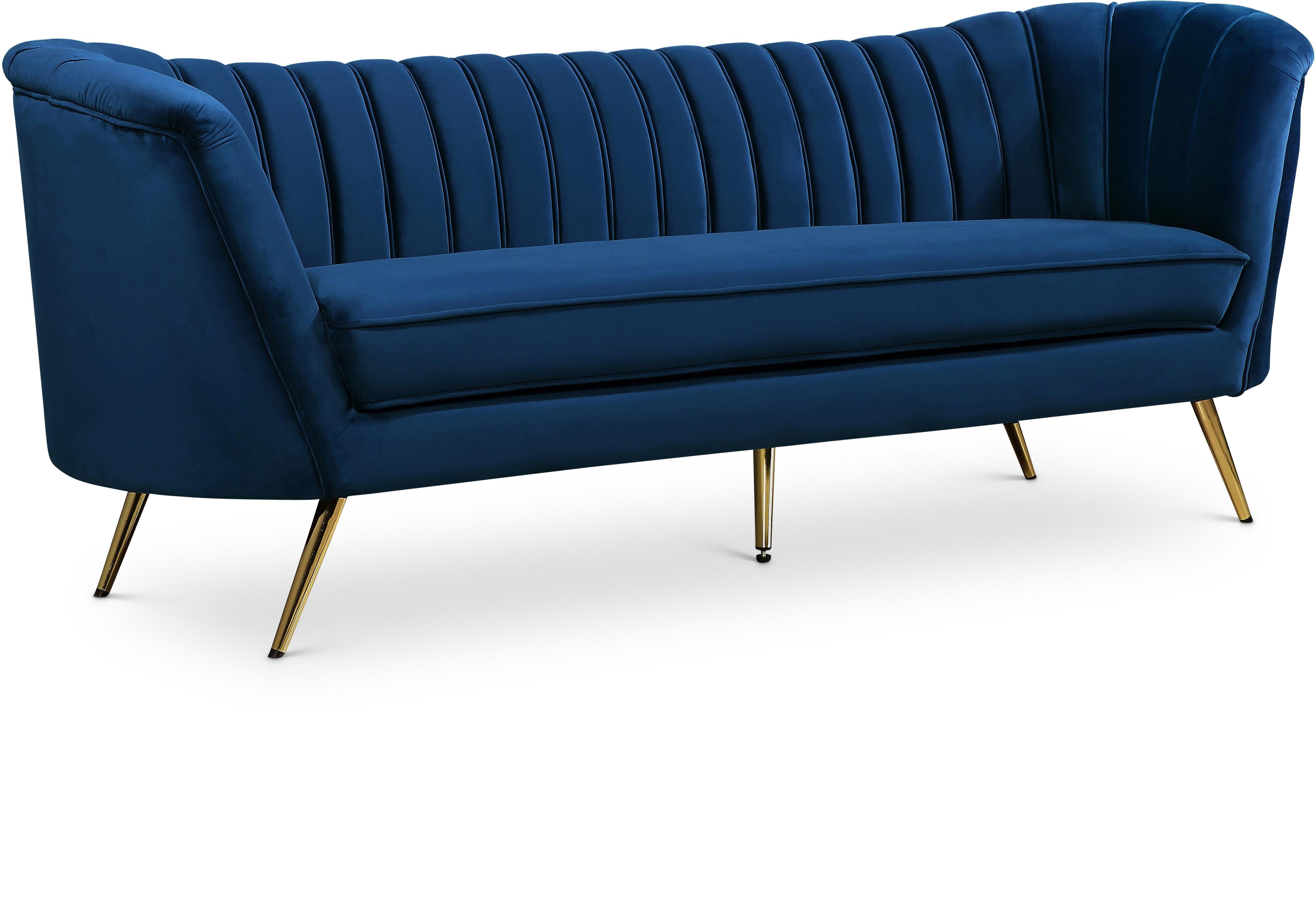 Margo Navy Velvet Sofa - Luxe Home Furnishings (Jersey City, NJ)