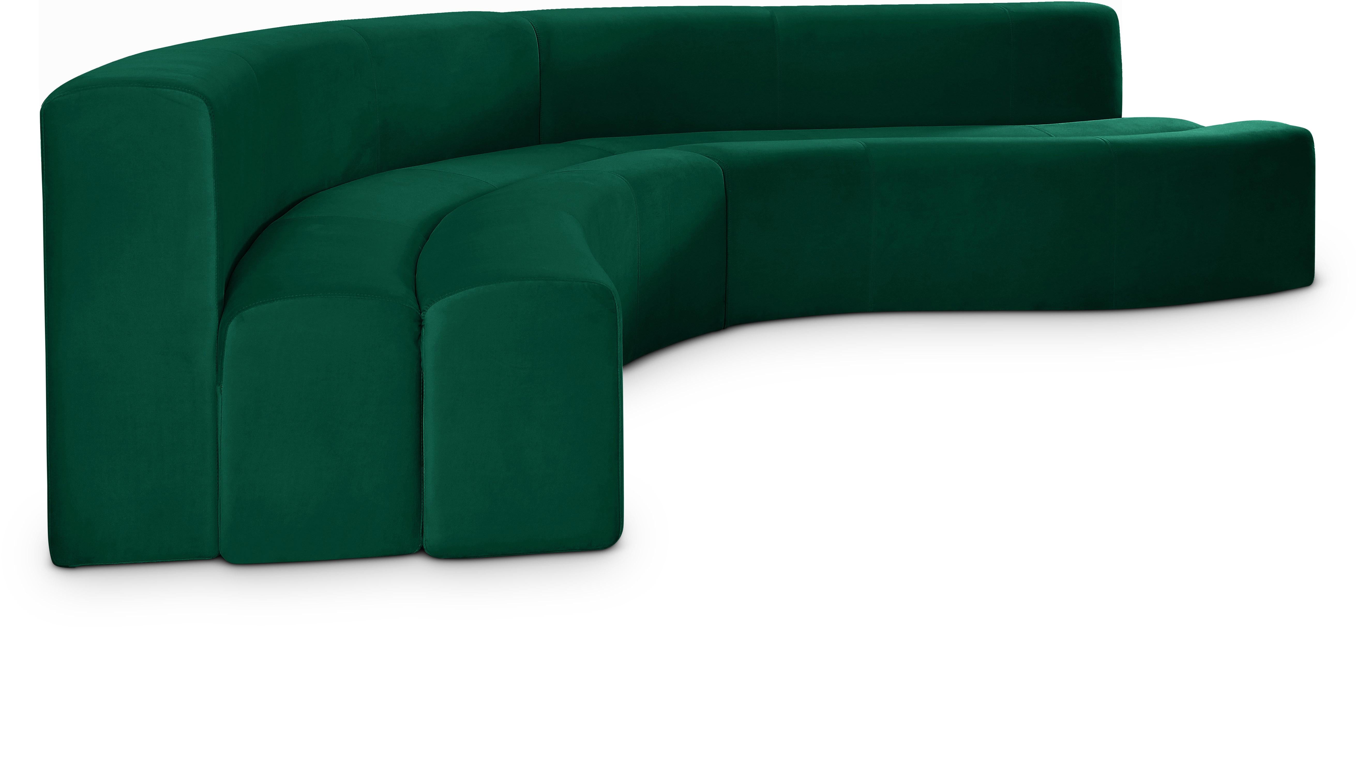 Curl Green Velvet 2pc. Sectional - Luxe Home Furnishings (Jersey City, NJ)