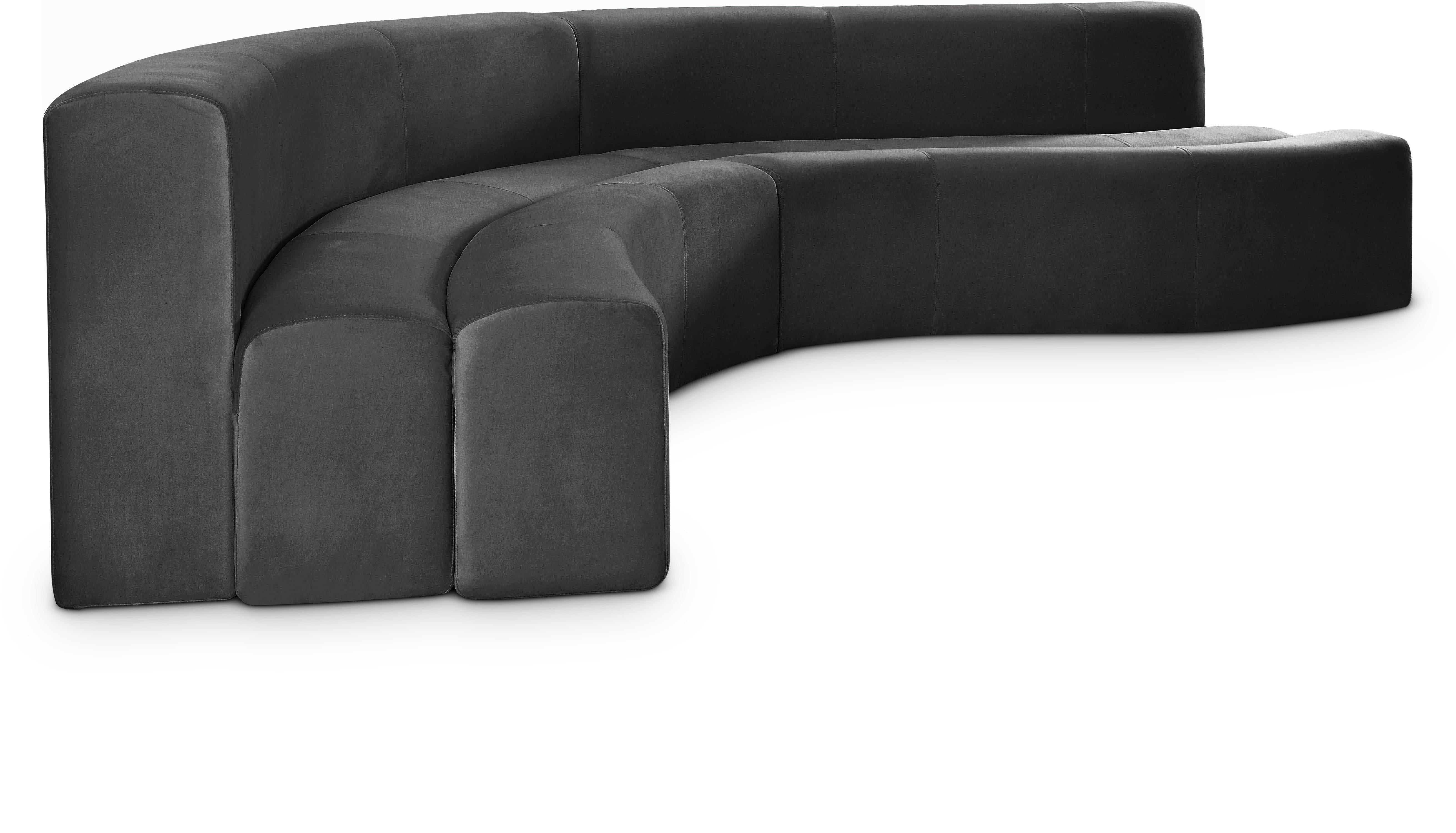 Curl Grey Velvet 2pc. Sectional - Luxe Home Furnishings (Jersey City, NJ)