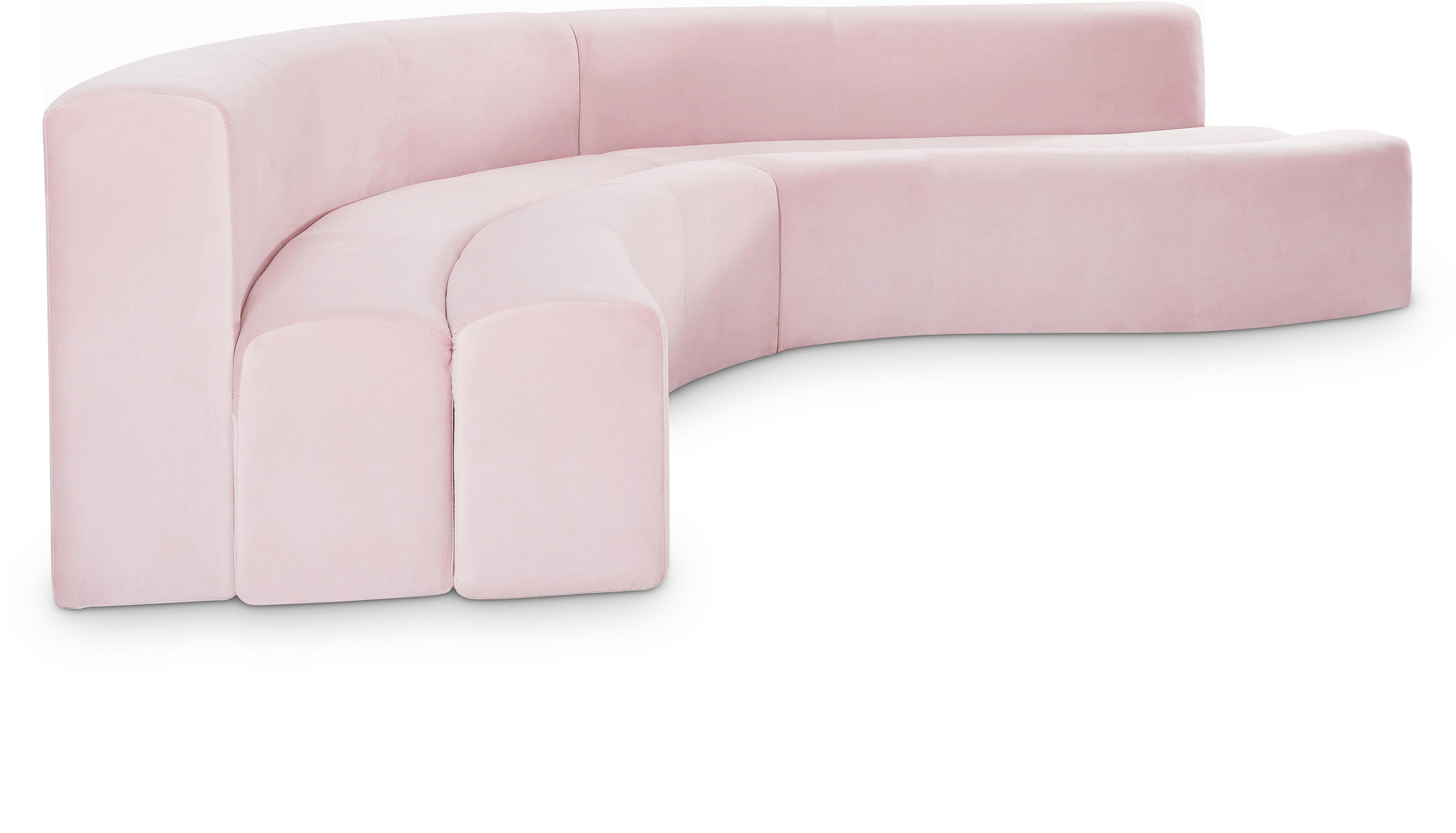 Curl Pink Velvet 2pc. Sectional - Luxe Home Furnishings (Jersey City, NJ)