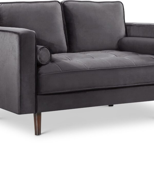 Emily Grey Velvet Loveseat - Luxe Home Furnishings (Jersey City, NJ)