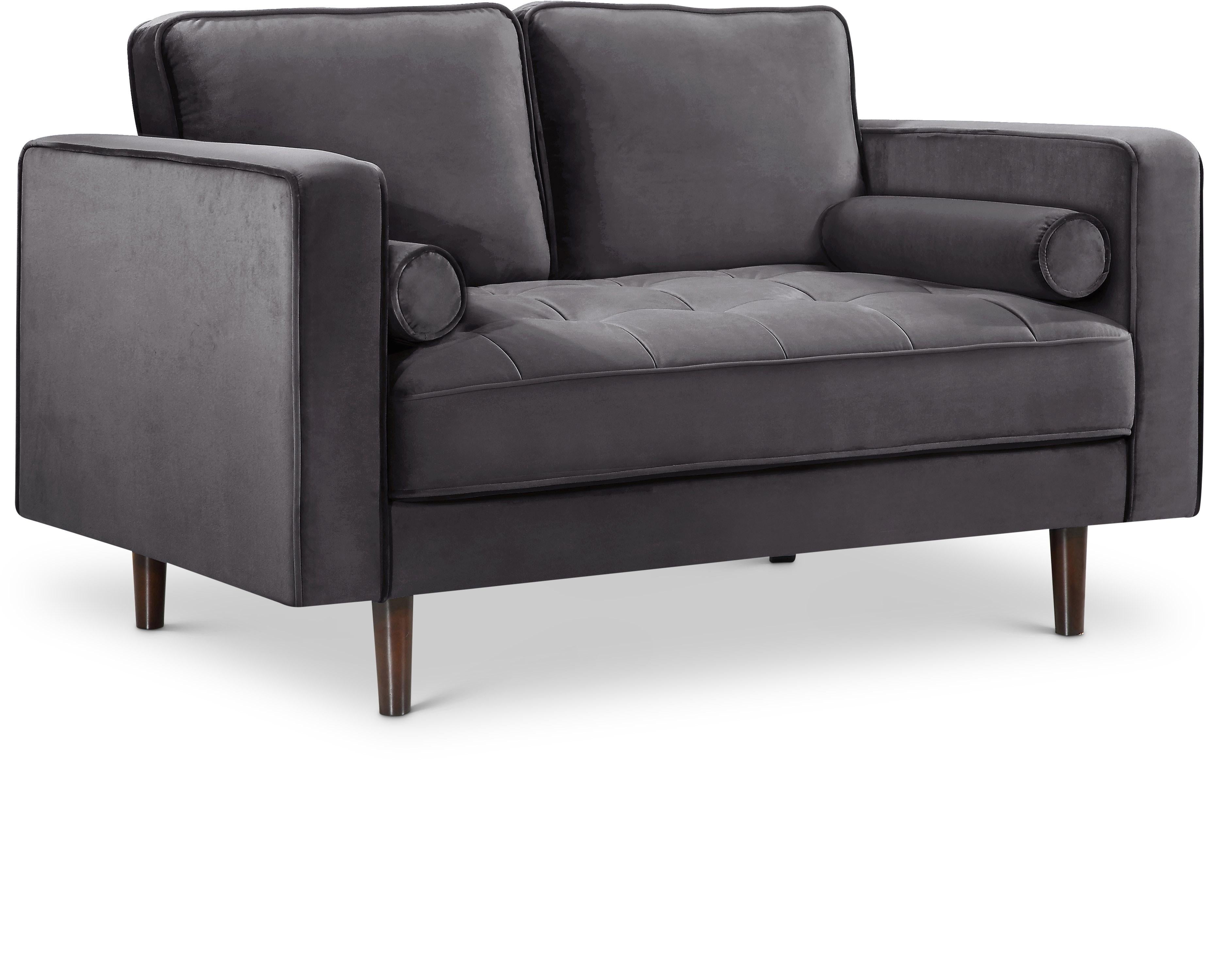 Emily Grey Velvet Loveseat - Luxe Home Furnishings (Jersey City, NJ)