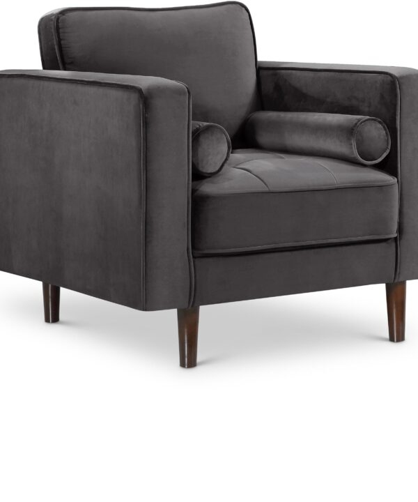 Emily Grey Velvet Chair - Luxe Home Furnishings (Jersey City, NJ)