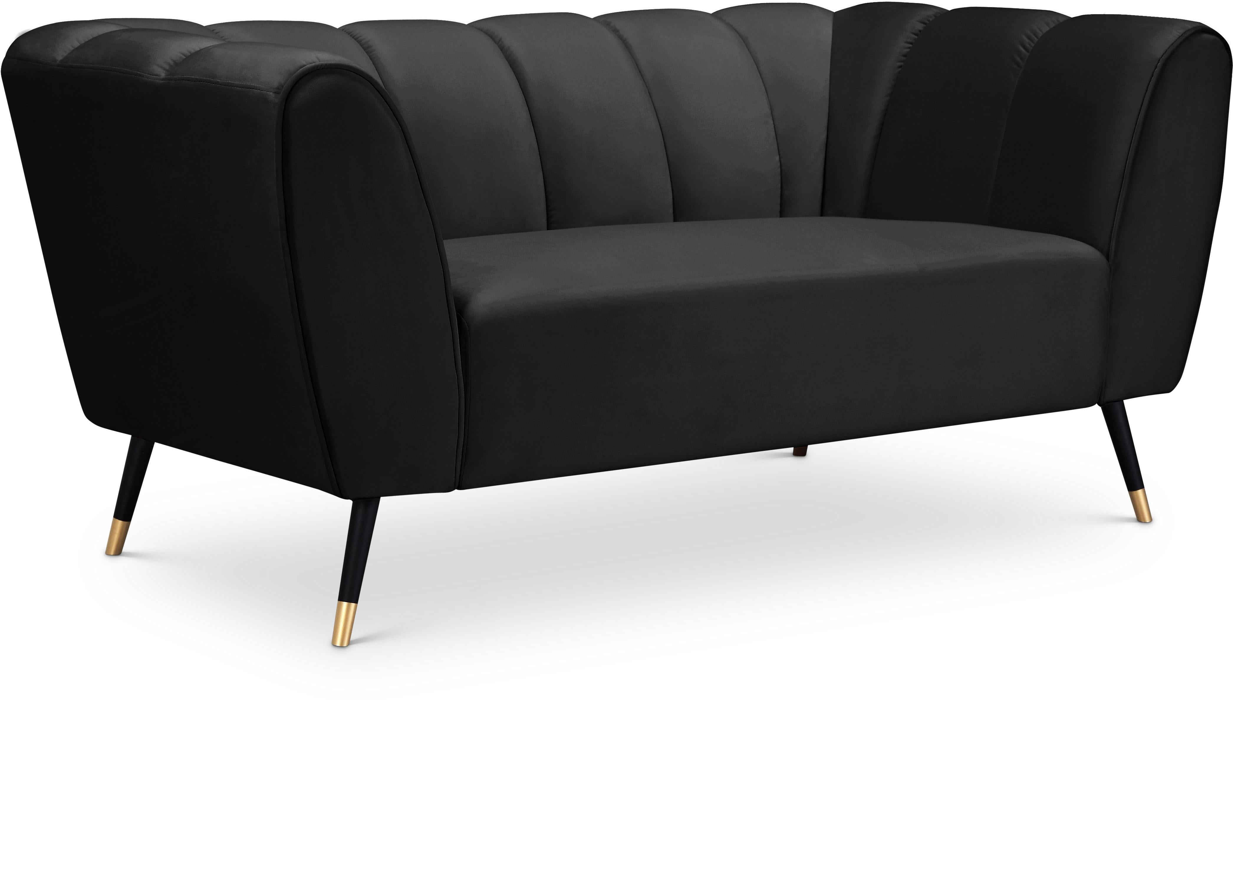 Beaumont Black Velvet Loveseat - Luxe Home Furnishings (Jersey City, NJ)