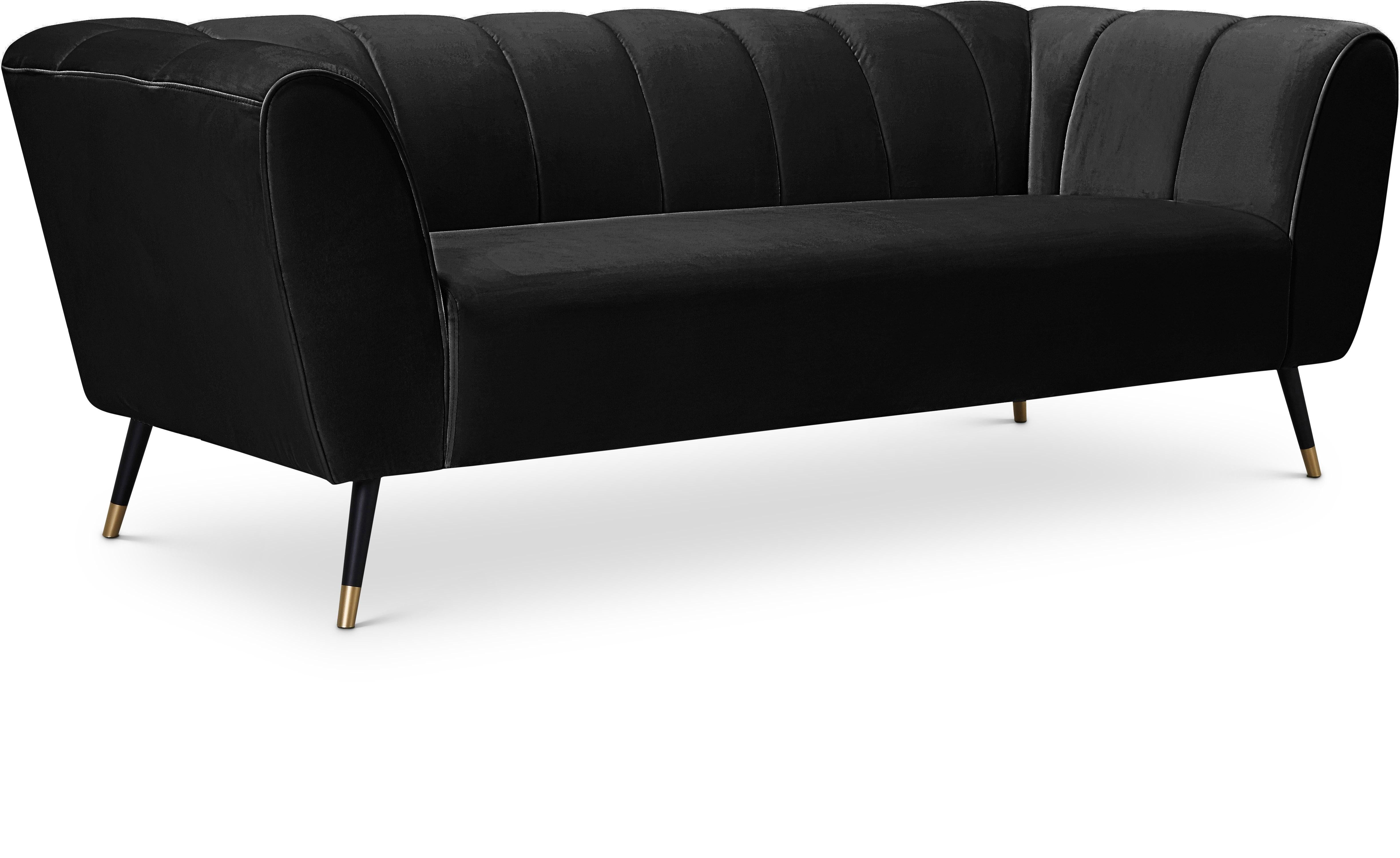 Beaumont Black Velvet Sofa - Luxe Home Furnishings (Jersey City, NJ)