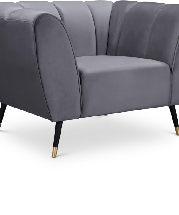 Beaumont Grey Velvet Chair - Luxe Home Furnishings (Jersey City, NJ)