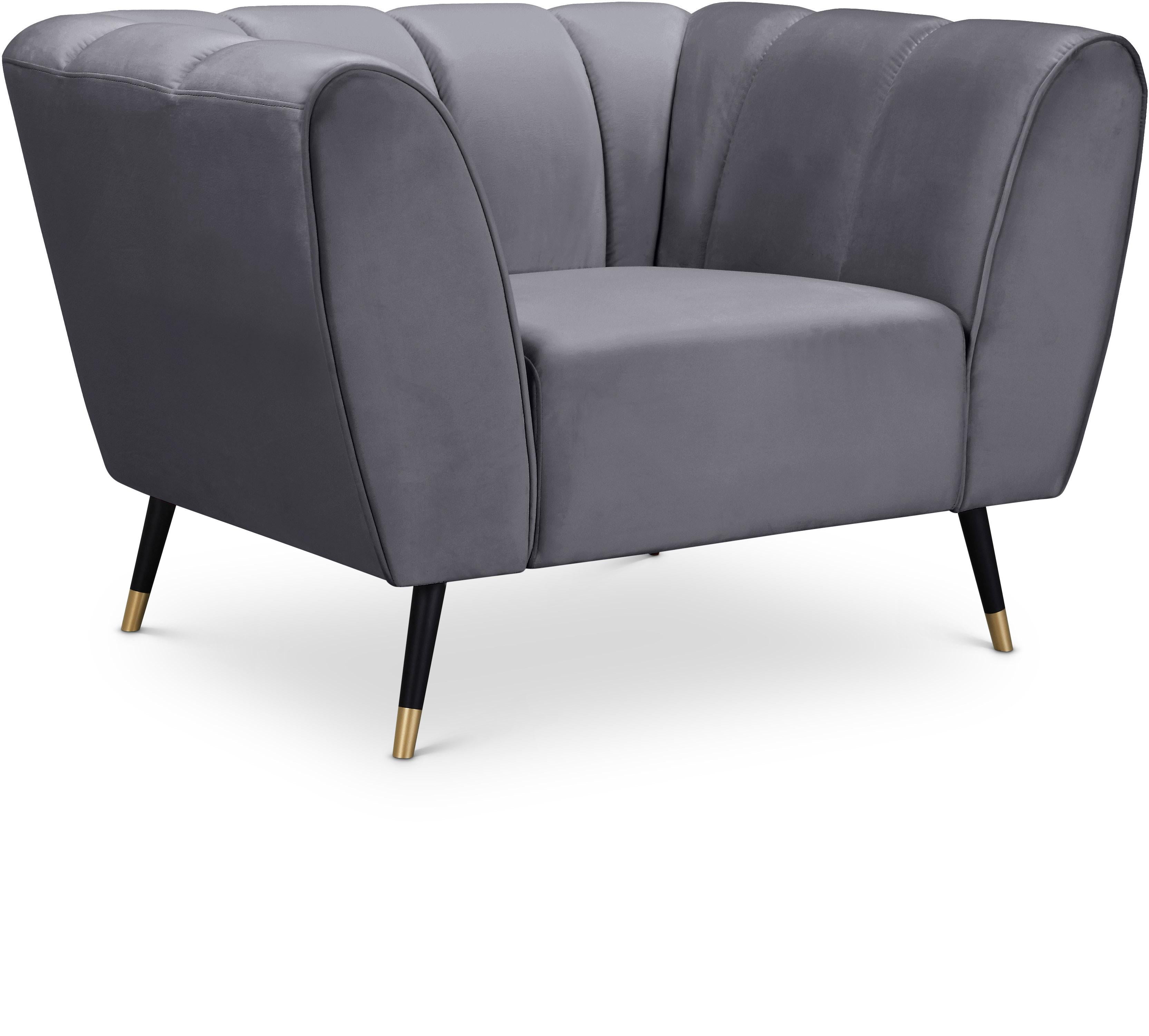 Beaumont Grey Velvet Chair - Luxe Home Furnishings (Jersey City, NJ)