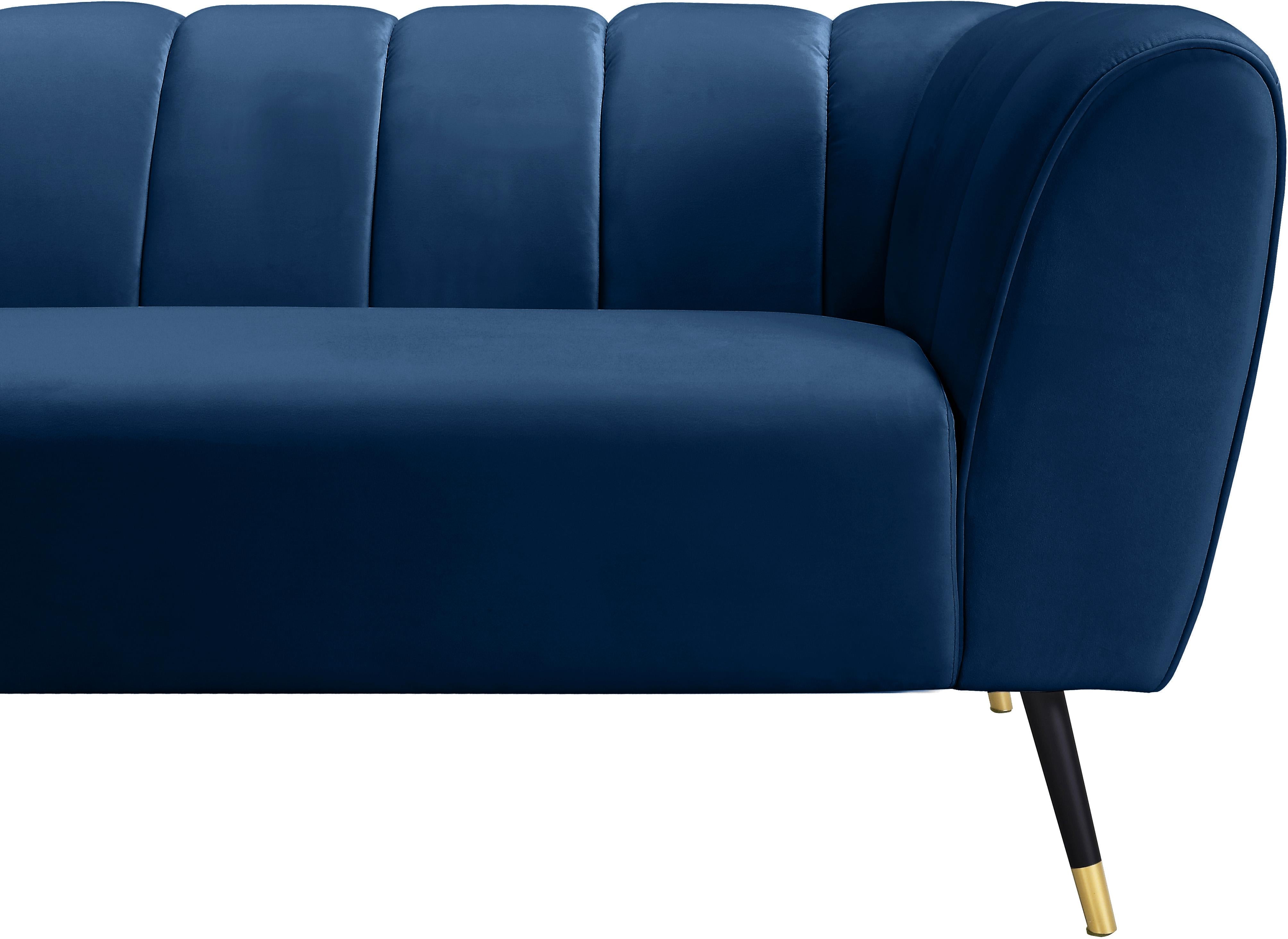 Beaumont Navy Velvet Loveseat - Luxe Home Furnishings (Jersey City, NJ)