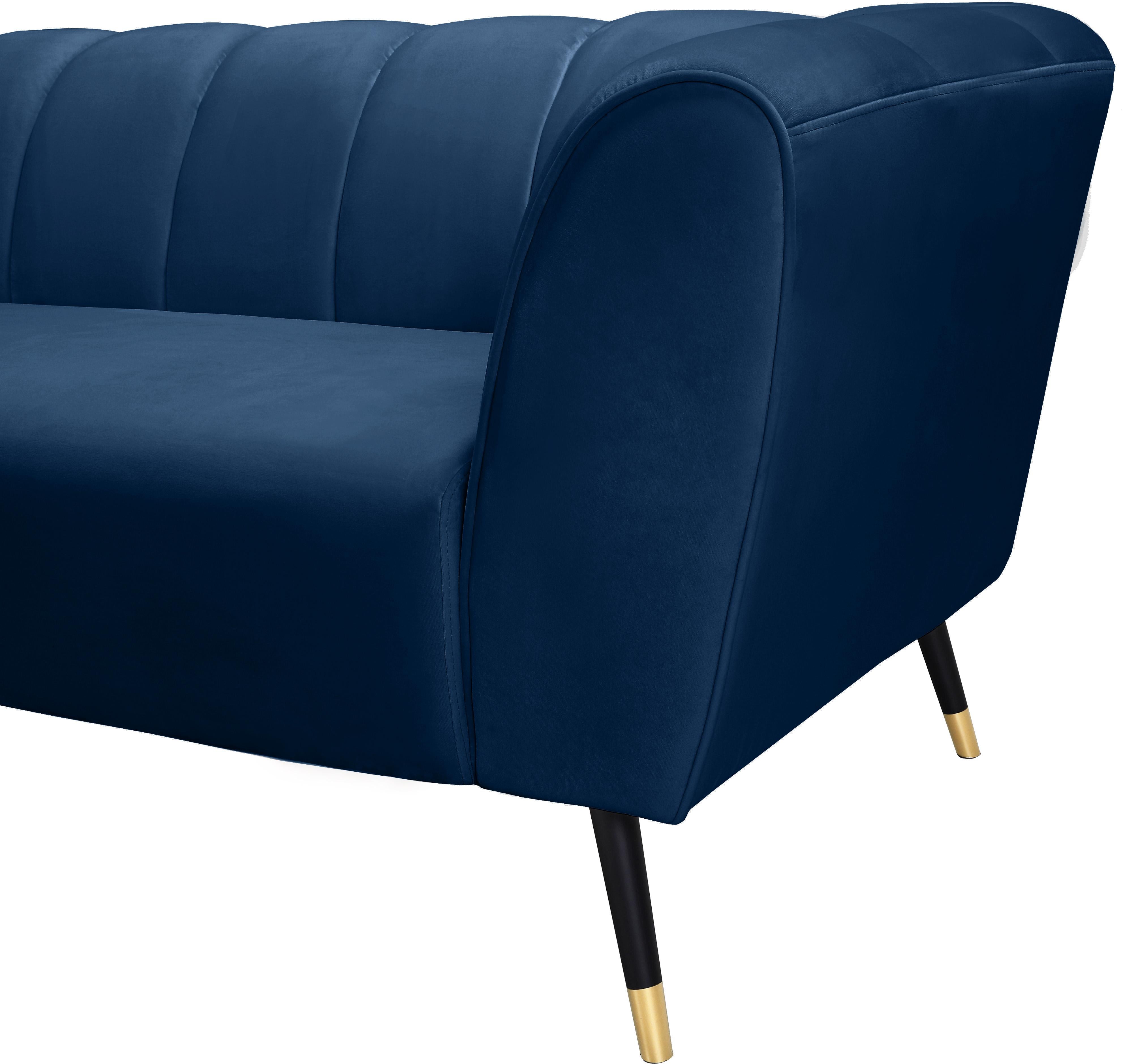 Beaumont Navy Velvet Loveseat - Luxe Home Furnishings (Jersey City, NJ)