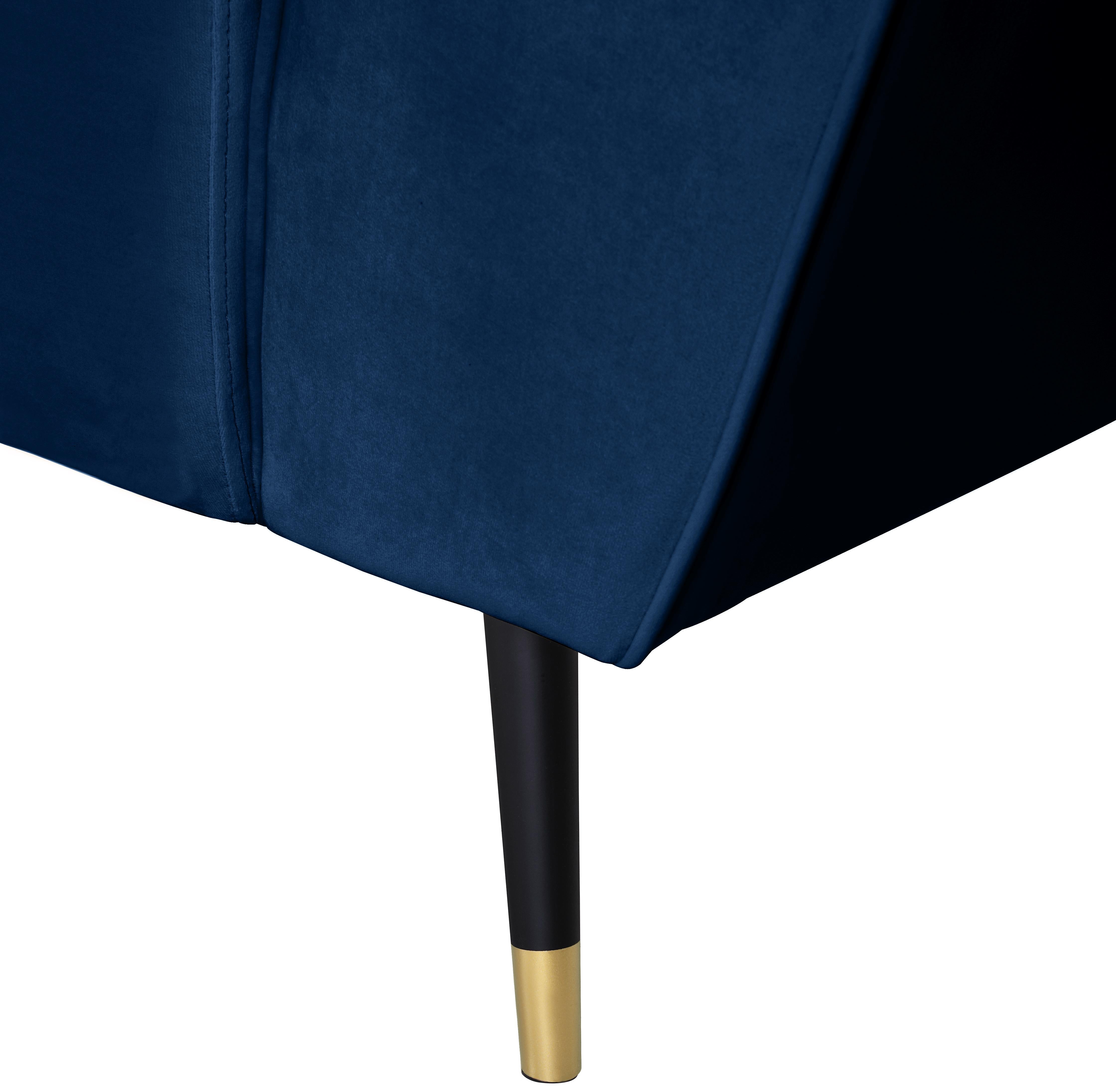 Beaumont Navy Velvet Loveseat - Luxe Home Furnishings (Jersey City, NJ)