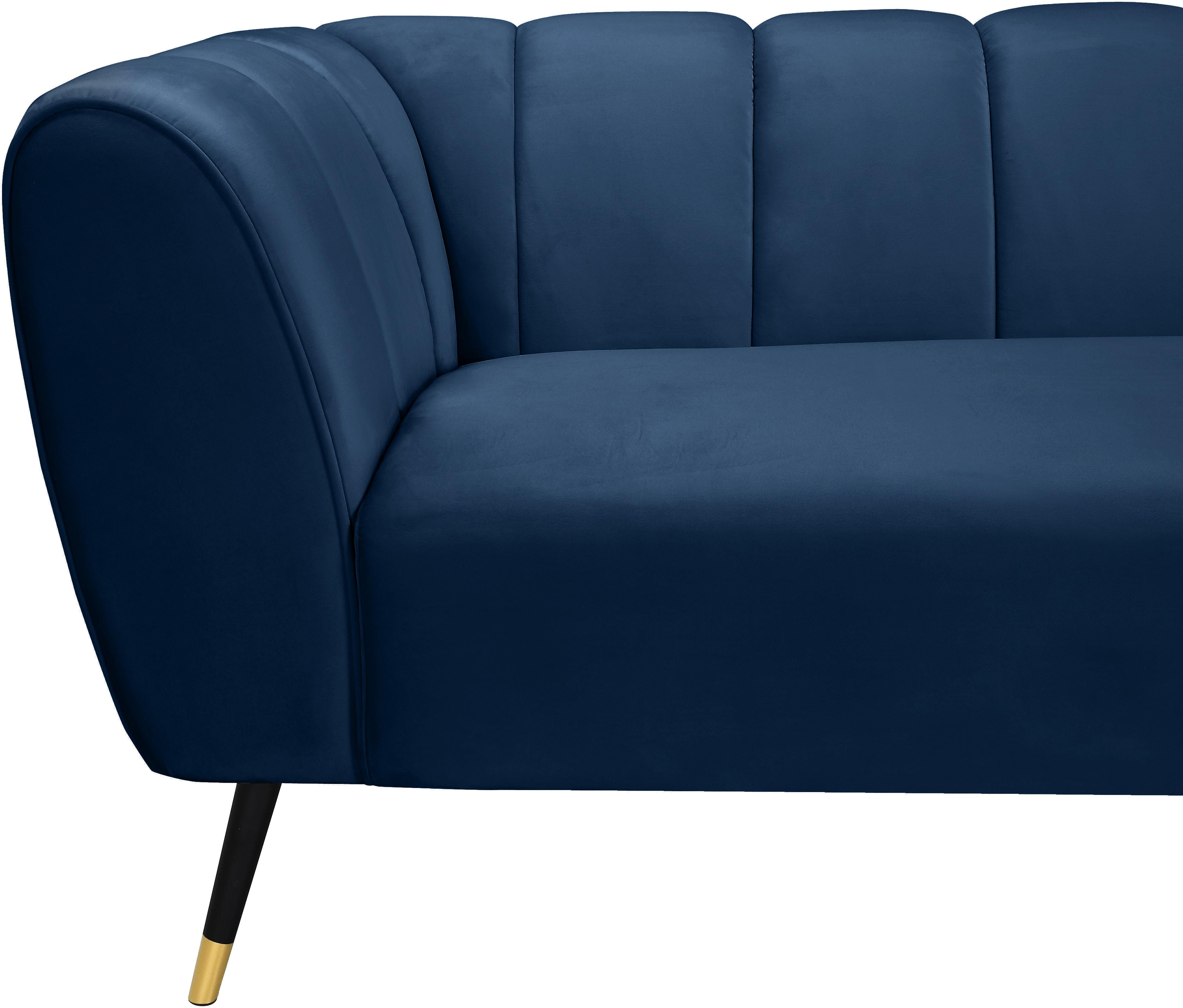 Beaumont Navy Velvet Loveseat - Luxe Home Furnishings (Jersey City, NJ)