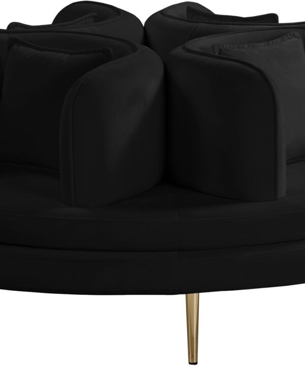 Circlet Black Velvet Round Sofa Settee - Luxe Home Furnishings (Jersey City, NJ)