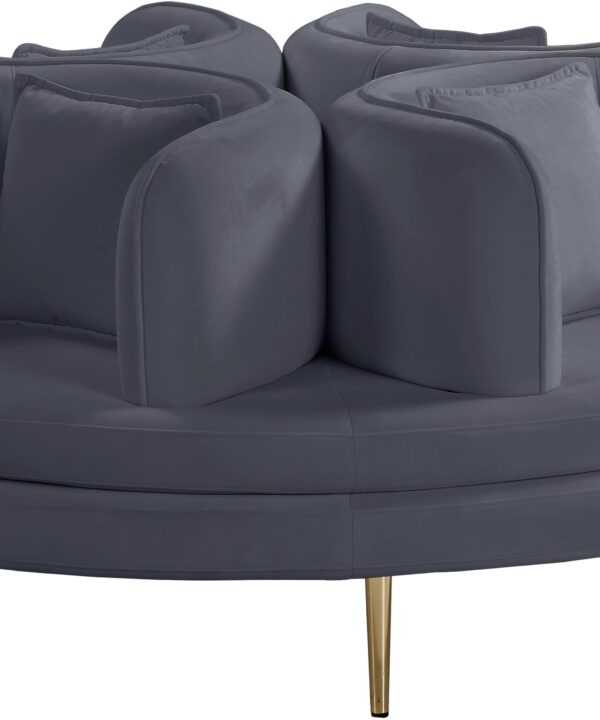 Circlet Grey Velvet Round Sofa Settee - Luxe Home Furnishings (Jersey City, NJ)