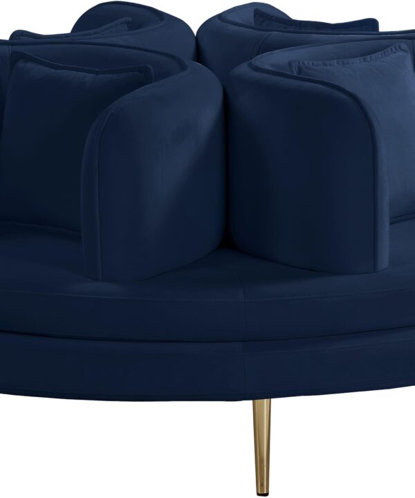 Circlet Navy Velvet Round Sofa Settee - Luxe Home Furnishings (Jersey City, NJ)