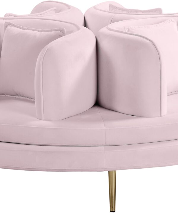 Circlet PInk Velvet Round Sofa Settee - Luxe Home Furnishings (Jersey City, NJ)