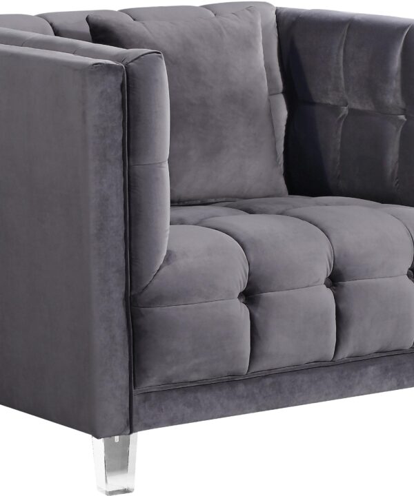 Mariel Grey Velvet Chair - Luxe Home Furnishings (Jersey City, NJ)