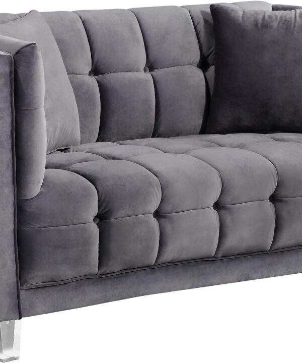 Mariel Grey Velvet Loveseat - Luxe Home Furnishings (Jersey City, NJ)