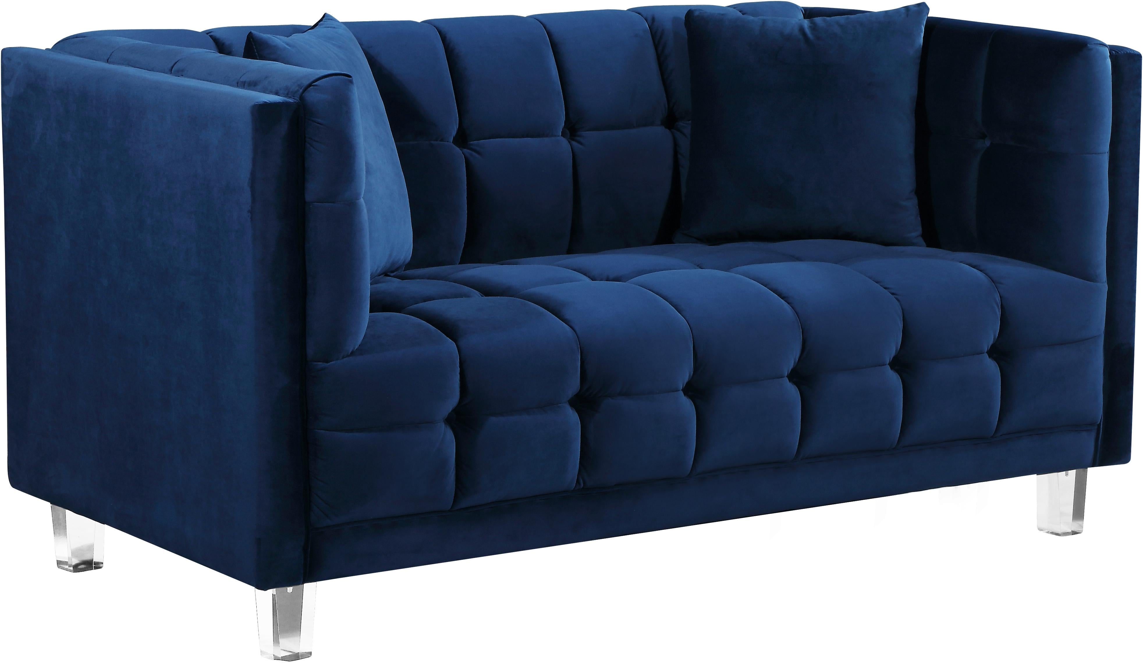 Mariel Navy Velvet Loveseat - Luxe Home Furnishings (Jersey City, NJ)