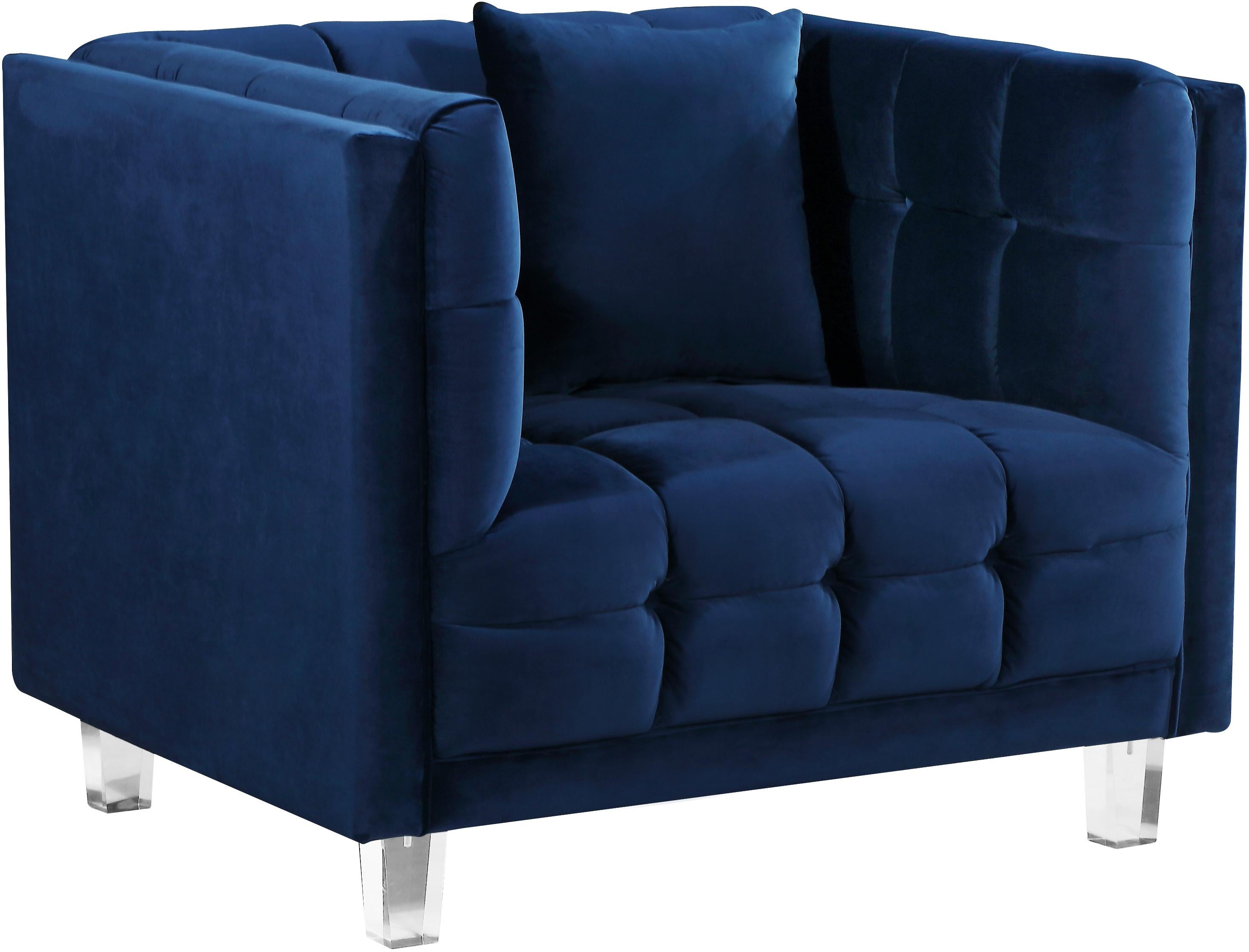 Mariel Navy Velvet Chair - Luxe Home Furnishings (Jersey City, NJ)
