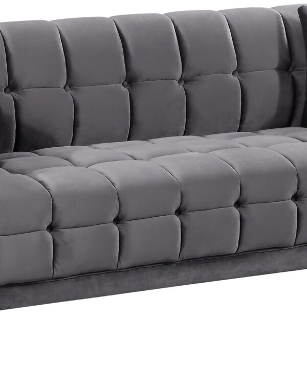 Mariel Grey Velvet Sofa - Luxe Home Furnishings (Jersey City, NJ)