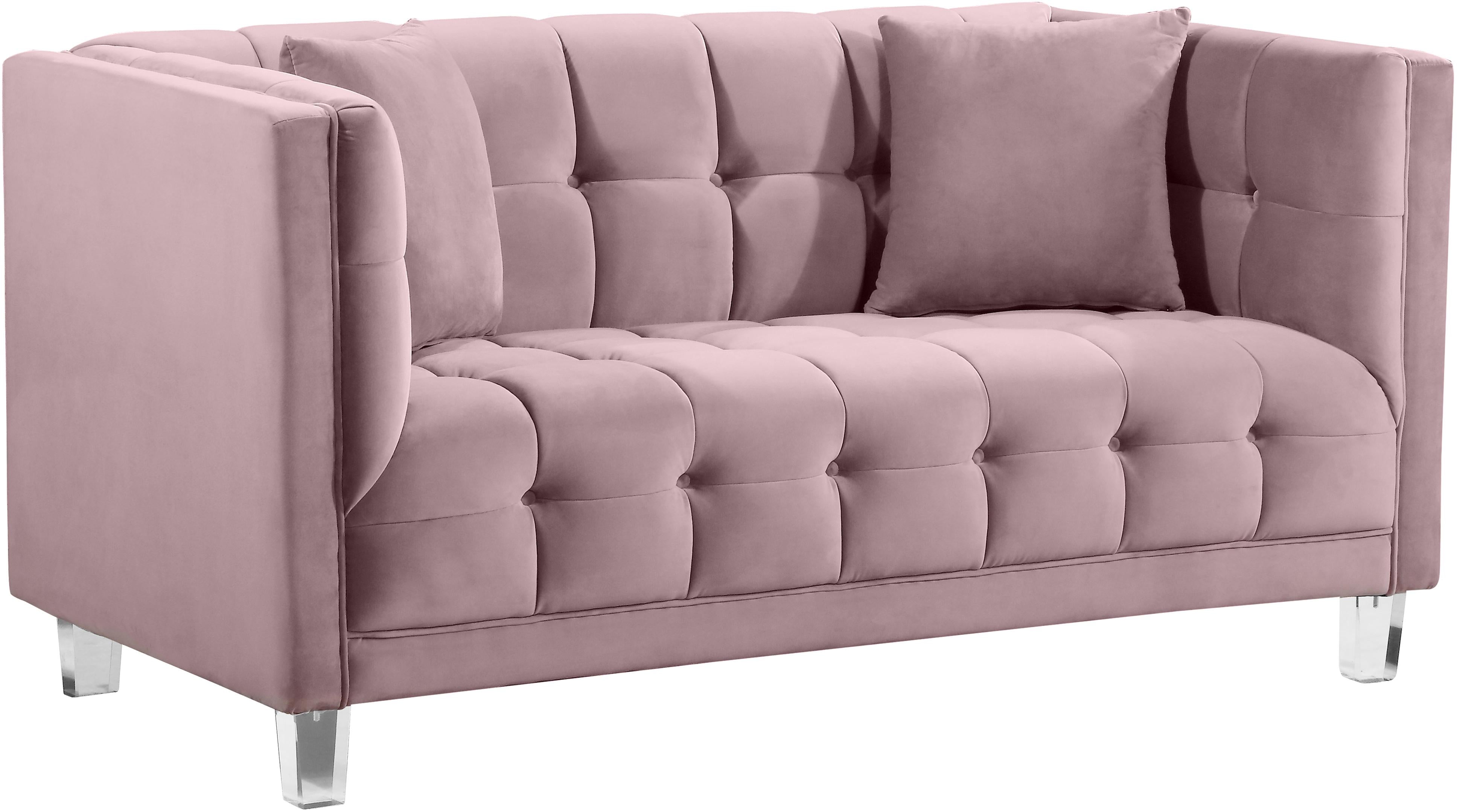 Mariel Pink Velvet Loveseat - Luxe Home Furnishings (Jersey City, NJ)