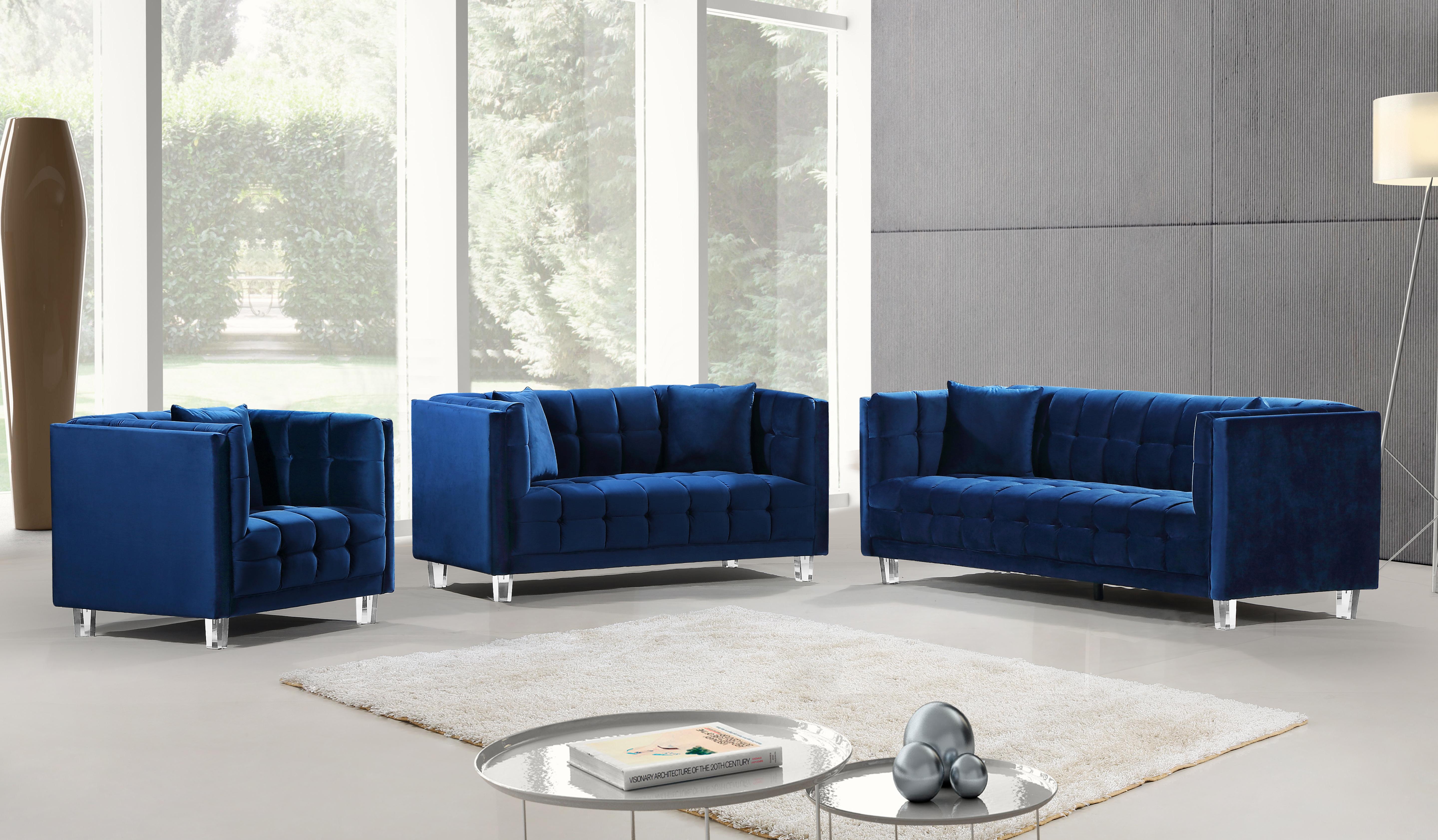 Mariel Navy Velvet Sofa - Luxe Home Furnishings (Jersey City, NJ)