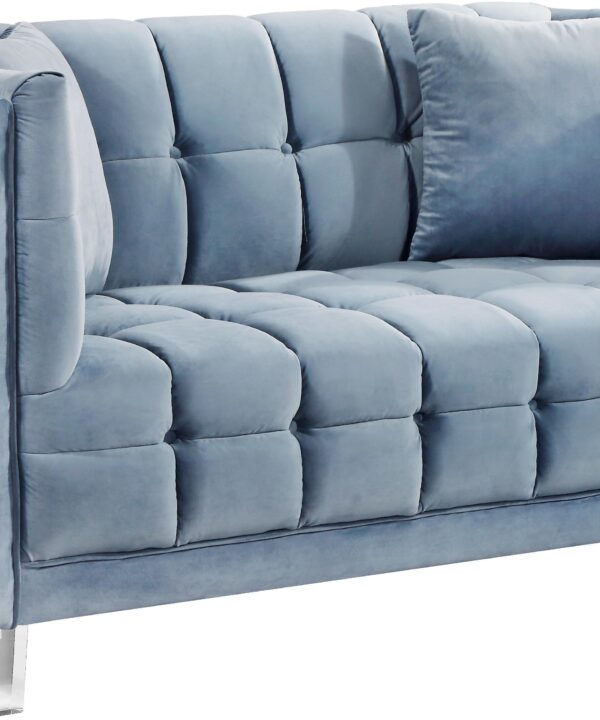 Mariel Sky Blue Velvet Loveseat - Luxe Home Furnishings (Jersey City, NJ)