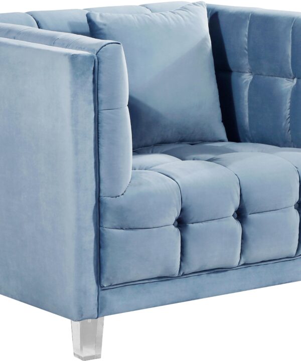 Mariel Sky Blue Velvet Chair - Luxe Home Furnishings (Jersey City, NJ)