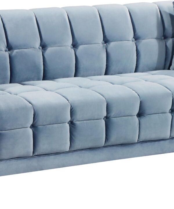Mariel Sky Blue Velvet Sofa - Luxe Home Furnishings (Jersey City, NJ)