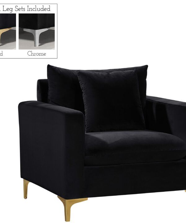 Naomi Black Velvet Chair - Luxe Home Furnishings (Jersey City, NJ)