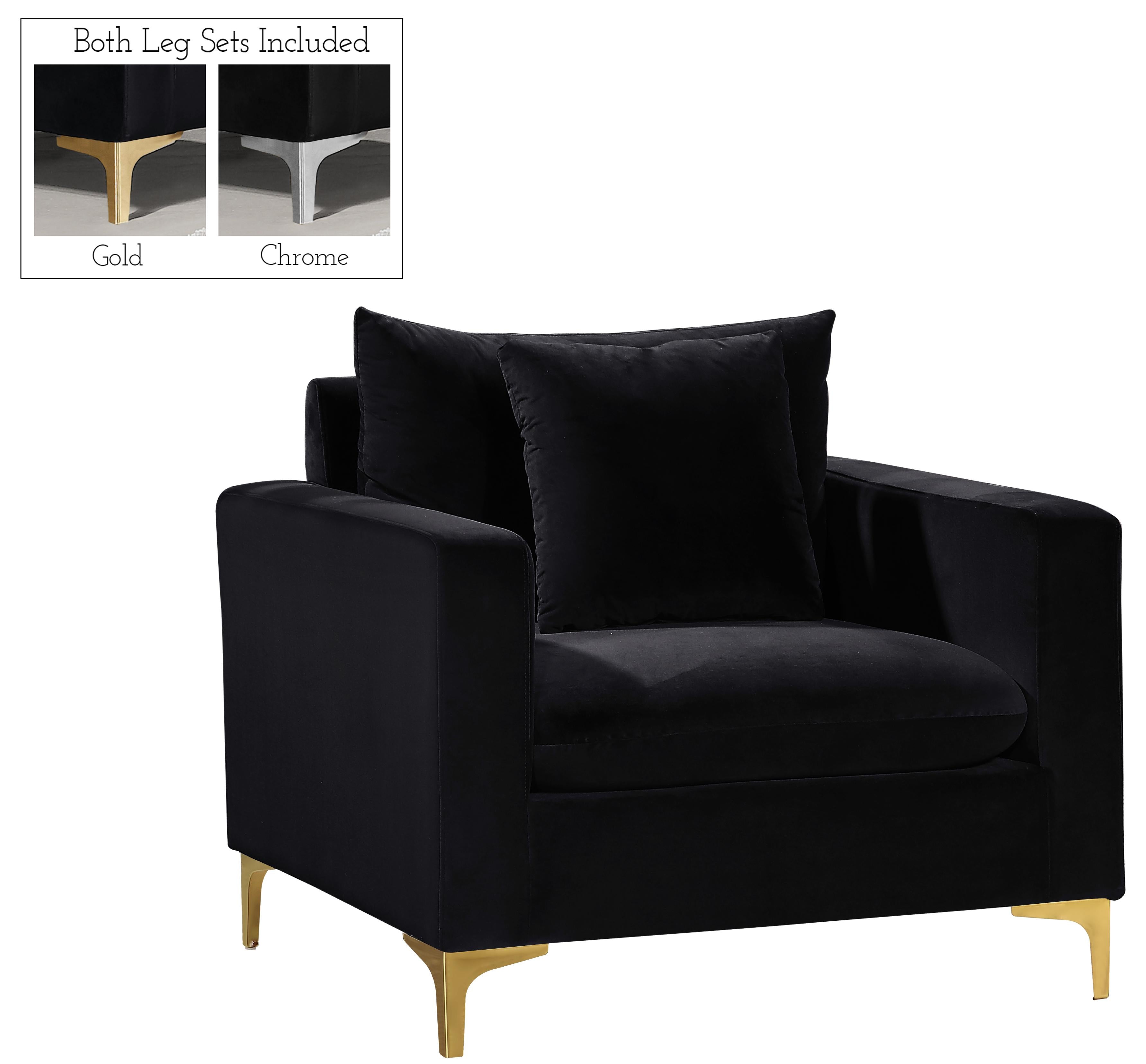 Naomi Black Velvet Chair - Luxe Home Furnishings (Jersey City, NJ)