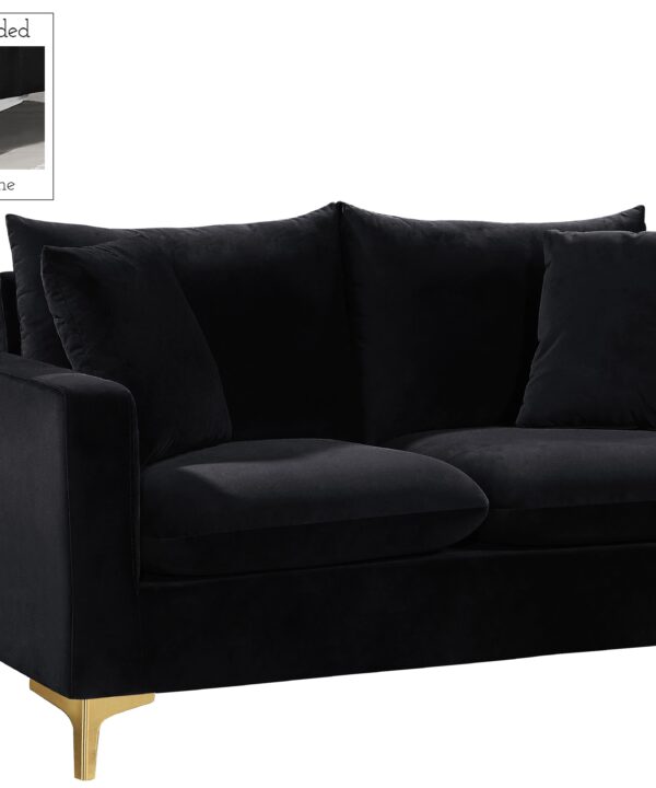 Naomi Black Velvet Loveseat - Luxe Home Furnishings (Jersey City, NJ)