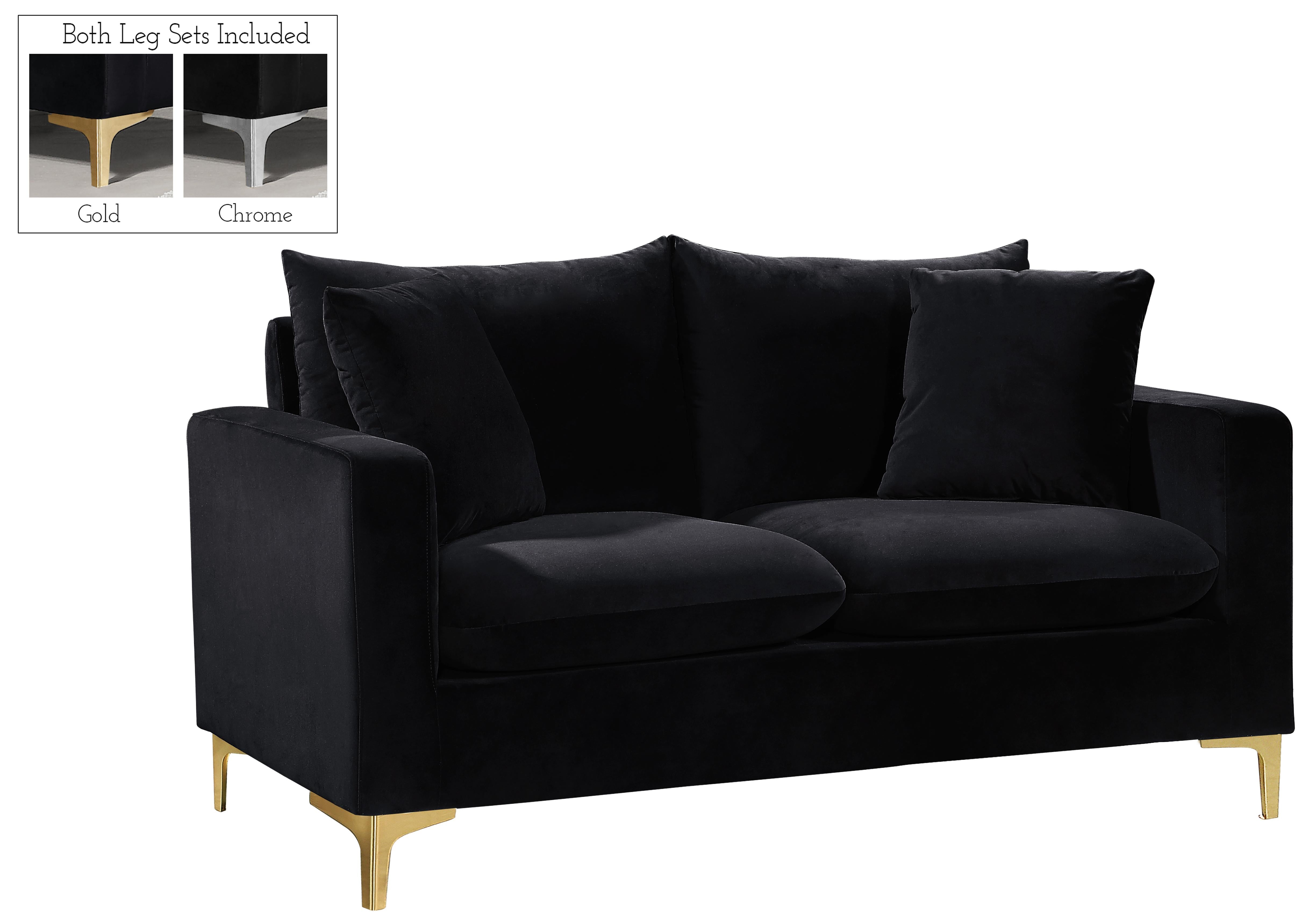 Naomi Black Velvet Loveseat - Luxe Home Furnishings (Jersey City, NJ)