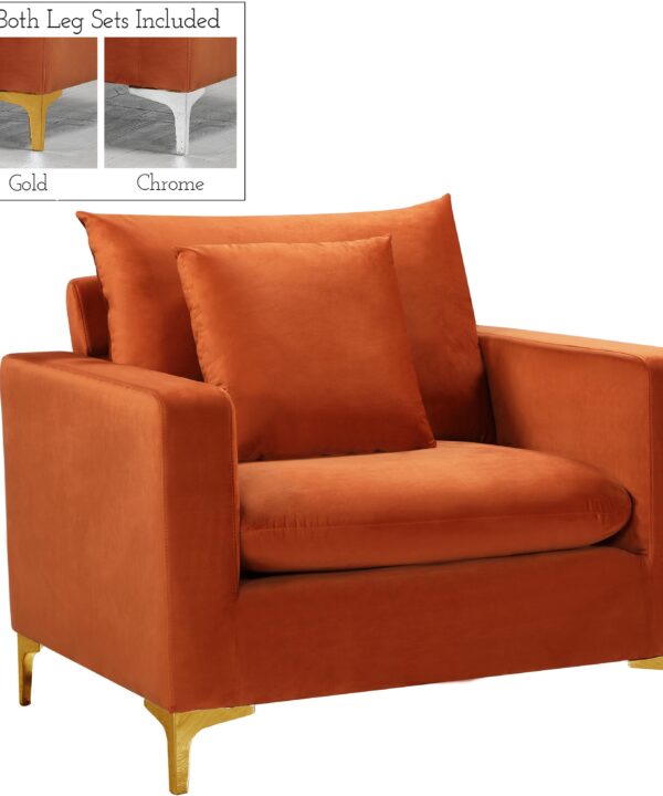 Naomi Cognac Velvet Chair - Luxe Home Furnishings (Jersey City, NJ)