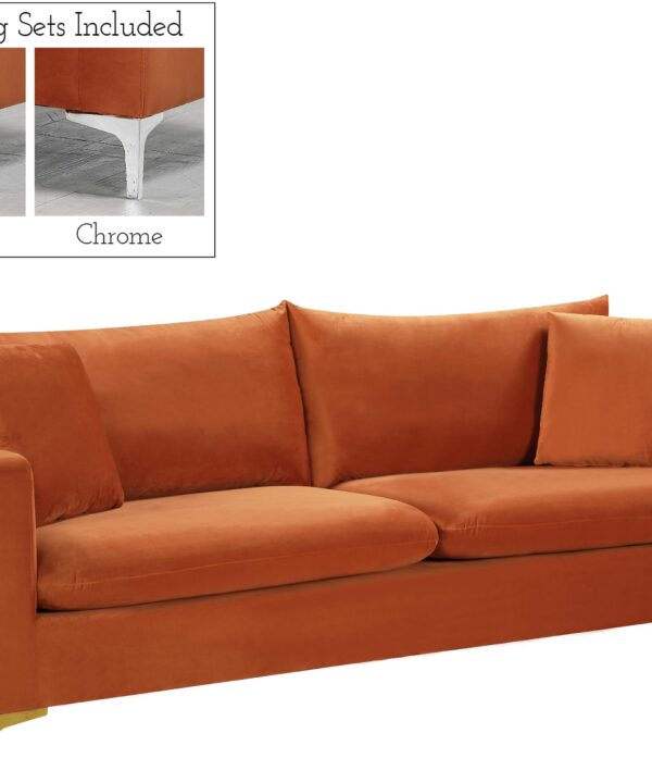 Naomi Cognac Velvet Sofa - Luxe Home Furnishings (Jersey City, NJ)