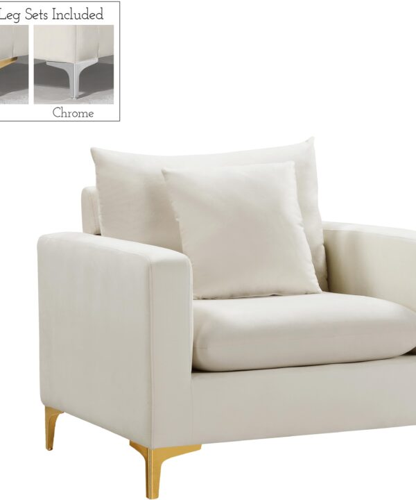 Naomi Cream Velvet Chair - Luxe Home Furnishings (Jersey City, NJ)