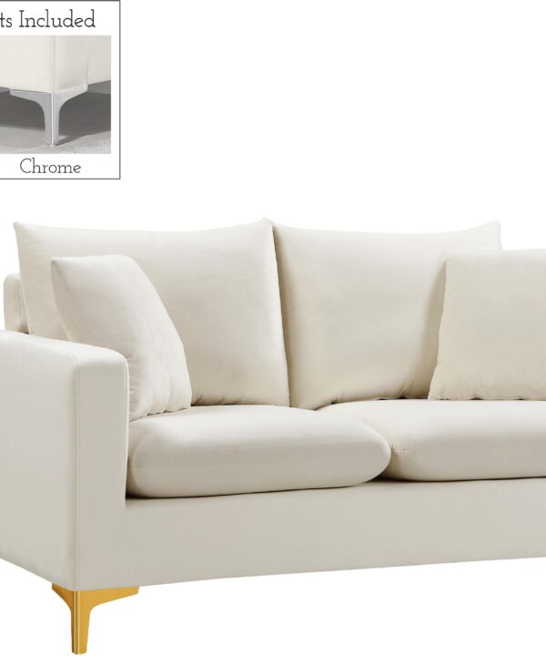 Naomi Cream Velvet Loveseat - Luxe Home Furnishings (Jersey City, NJ)