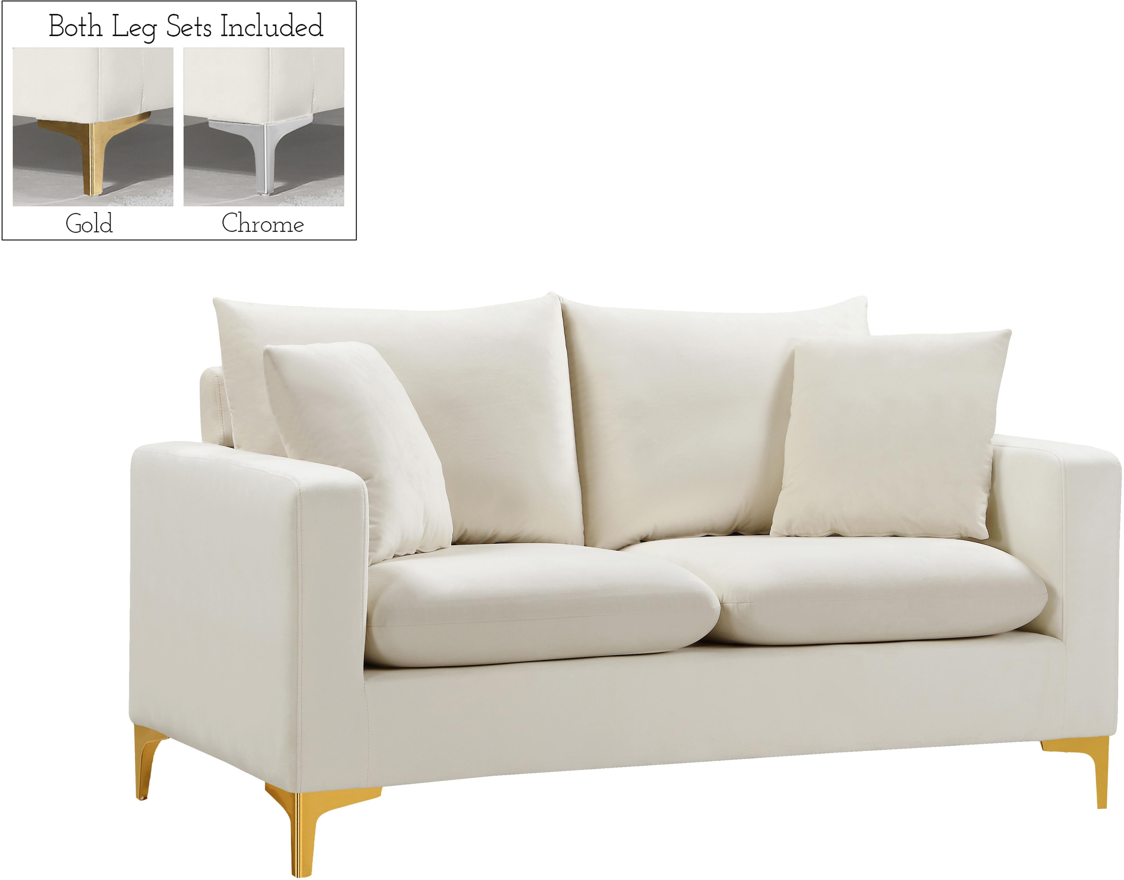 Naomi Cream Velvet Loveseat - Luxe Home Furnishings (Jersey City, NJ)